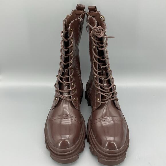 NEW Dream Pairs Women’s Platform Lug Combat Boot Brown Size 7.5 - Picture 3 of 10